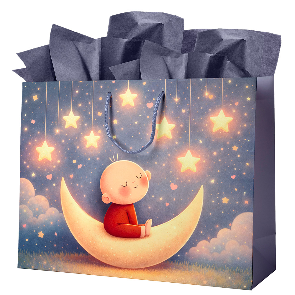 Image Baby Shower Gift Bag for Boys - Horizontal - large
